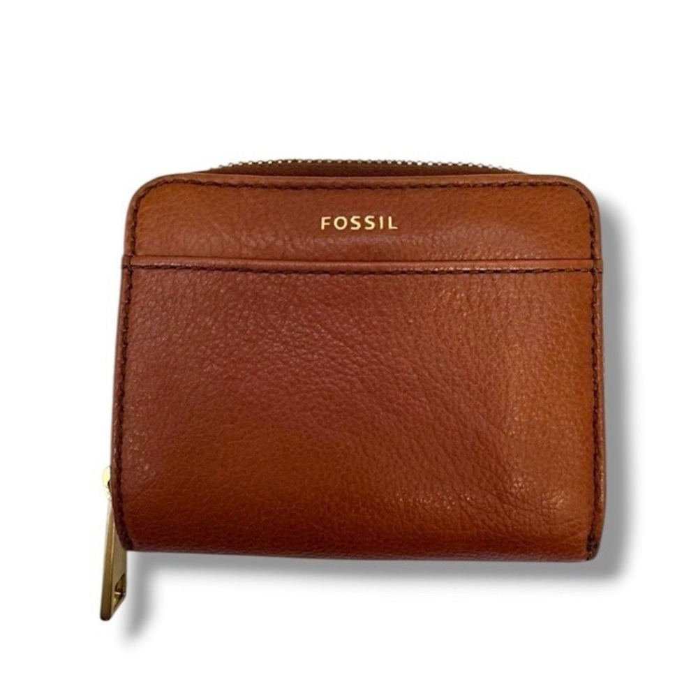 Fossil Madison Zip-Around Wallet Women's Wallet Card Slots Brown Leather Small